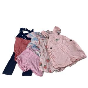 Oshkosh Heart Pocket Shortalls Carters tye dye Dress bloomers bodysuit 12-18M